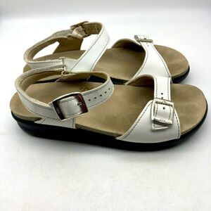 Sas Tripad Comfort White Leather Sandals Size 7M